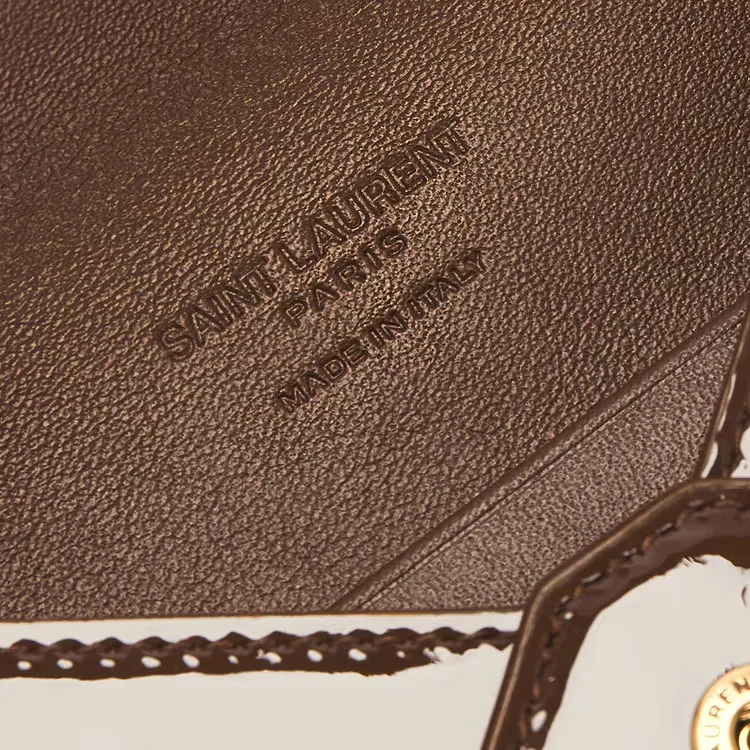 SAINT LAURENT Patent Leather Envelope Bag Passport Holder Women's Ox Blood Red-4