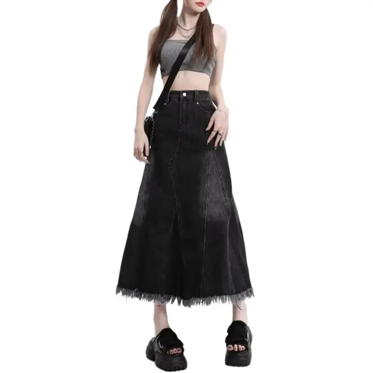 Concubine Zhu Denim Long Skirt Women's-2