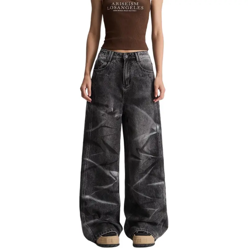 NHZN Jeans Women's Black Gray Color-1