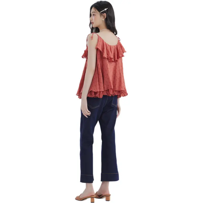 DEAR DEER PUFF Camisole Women's Red-6