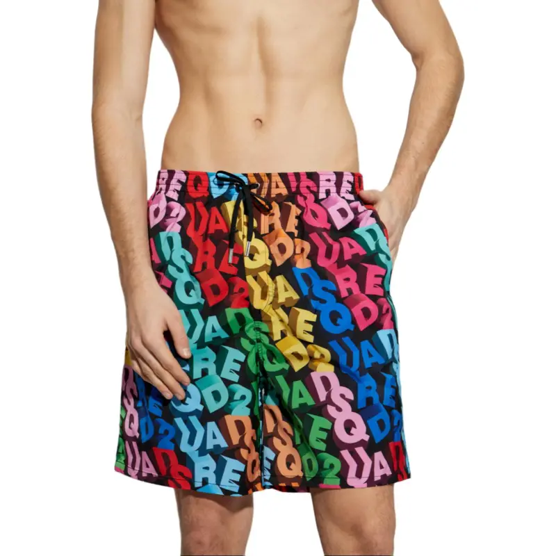 DSQUARED 2 Logo Printed Drawstring Swim Shorts-1