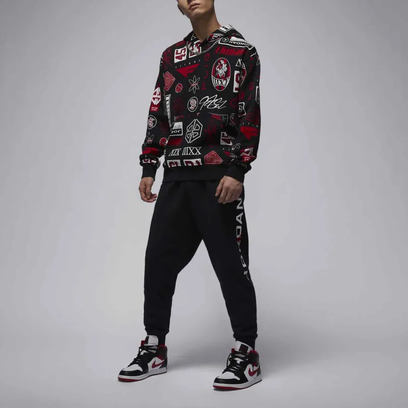 Jordan Essentials Sweatshirt Men's Black/Campus Red-1