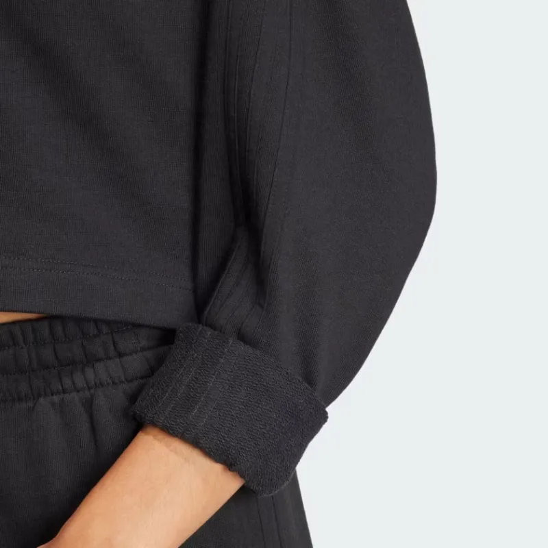 Adidas All Szn RENCH TERRY 3-STRIPES HOODIE Sweatshirt Women's Black-3