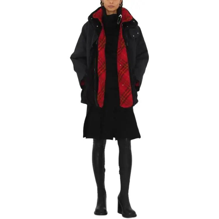 Burberry Parka Coats Women's Black-3