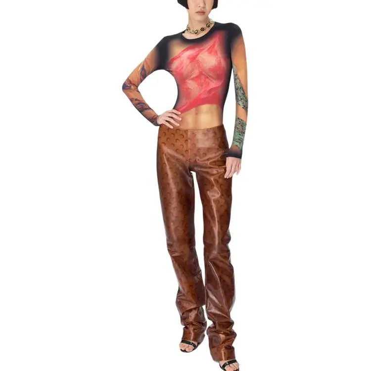 Marine Serre Draped Jersey Top-1