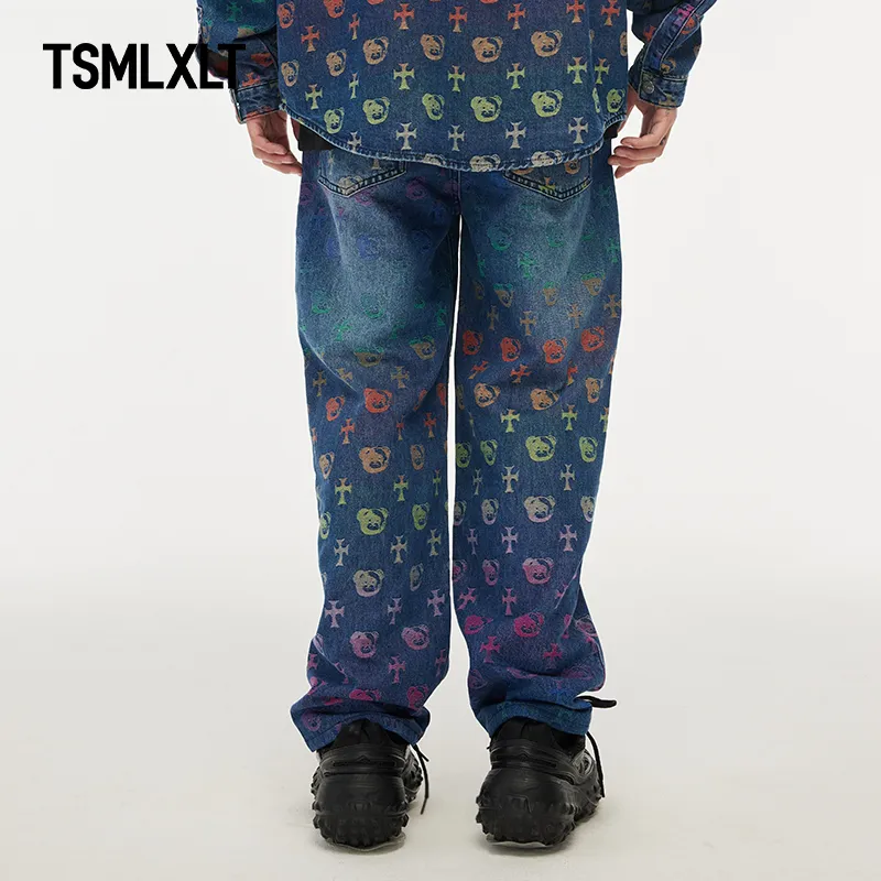 TSMLXLT Jeans Unisex Dark Denim Blue-2