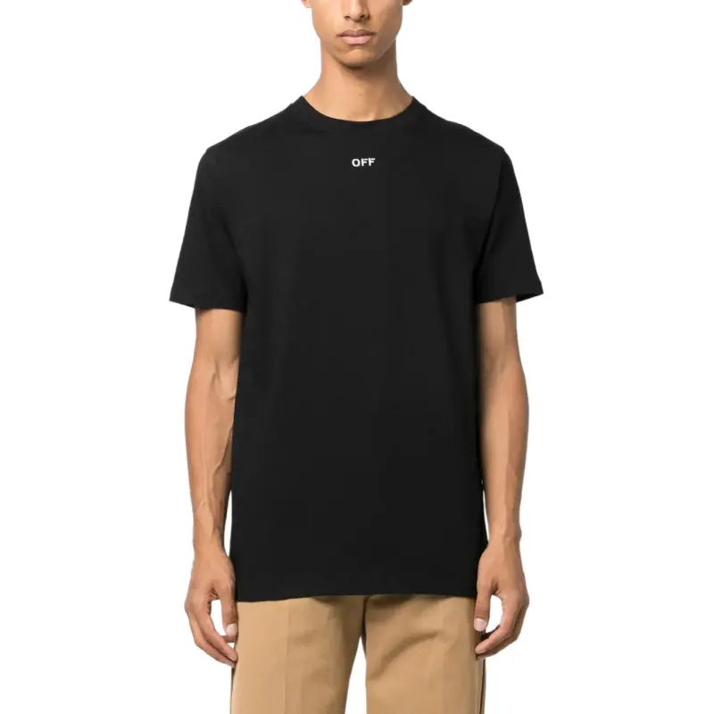 OFF WHITE Logo Embroidered Crewneck T Shirt-4