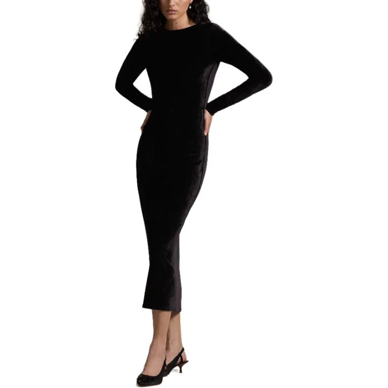 Polo Ralph Lauren Long Sleeve Velvet Dress-1