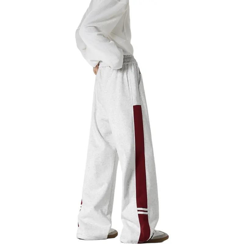 YOUSHIQI Casual Pants Unisex White Heather Gray-1