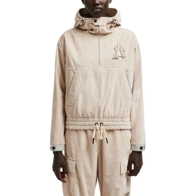 Moncler Logo Detailed Corduroy Hoodie-1