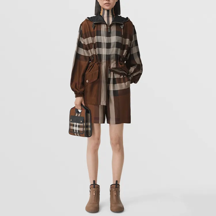 Burberry High waisted Checked Shorts-4
