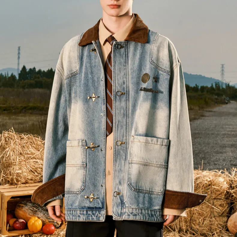 Bosieagender Denim Jacket Unisex Aqua Blue-5
