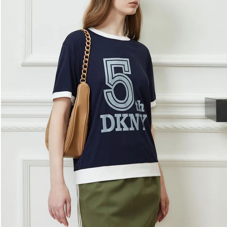 DKNY T-Shirts Women's Navy Blue Multicolor-4