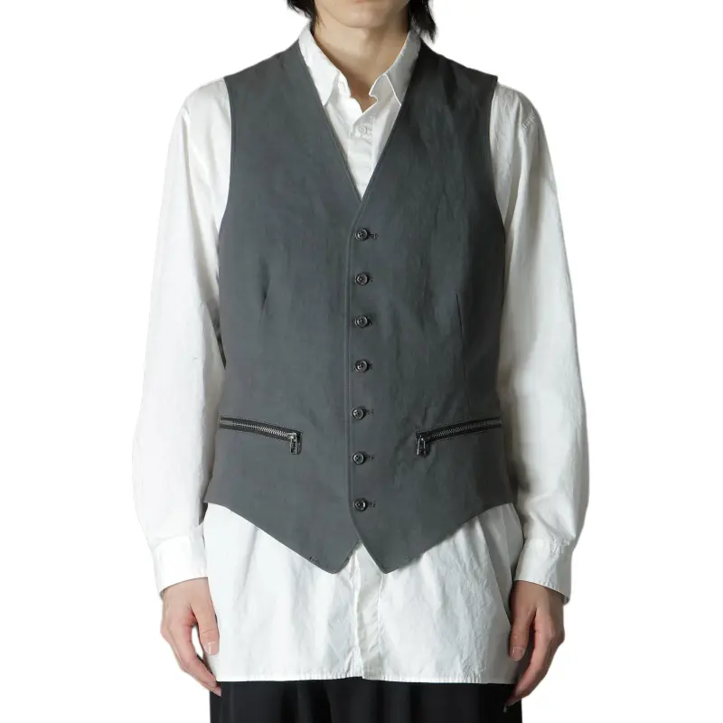 Yohji Yamamoto Ground Y FW24 Vest Unisex Khaki-5
