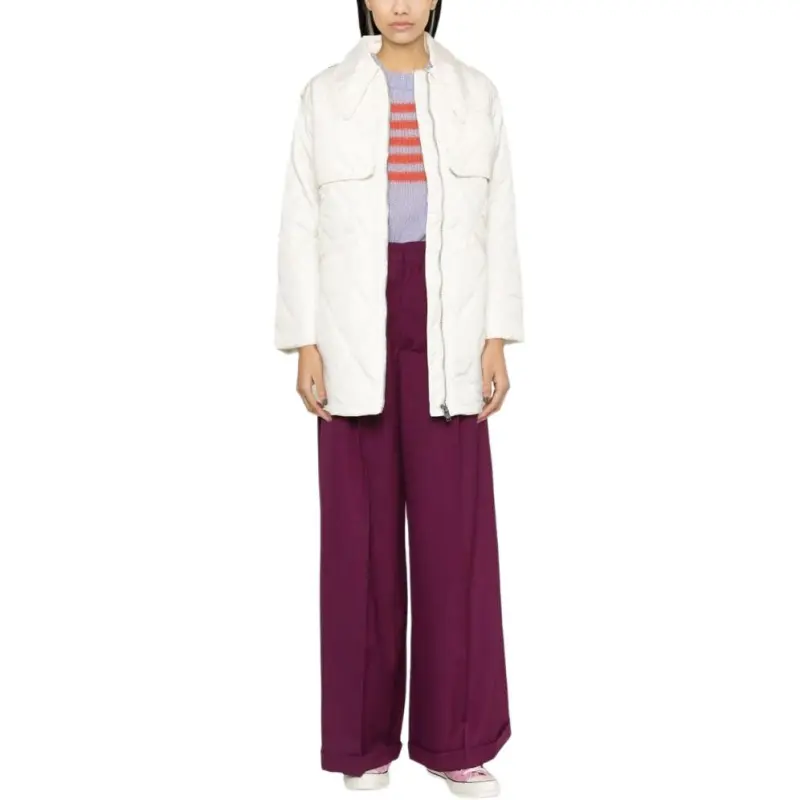 GANNI Kalamata Quilt Midi Jacket 'Egret'-4
