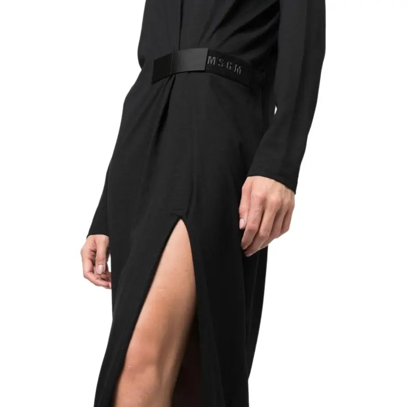 MSGM Long Sleeved Dresses Women's Black-4