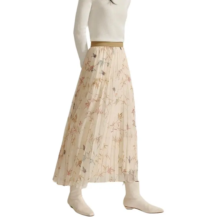 Inman Casual Long Skirts Women's Apricot-2