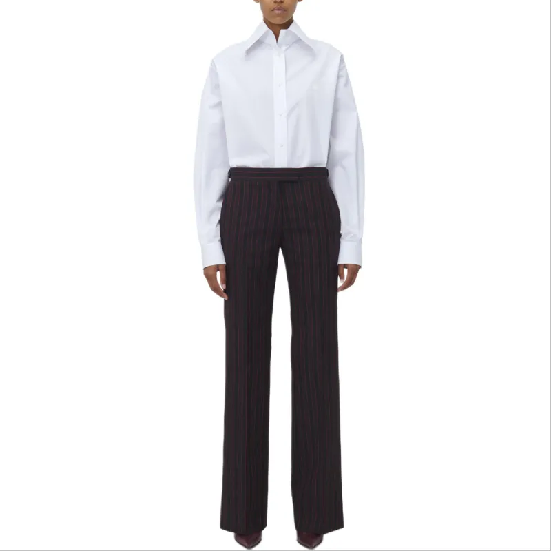 Alexander McQueen Pinstriped Low Rise Trousers-1