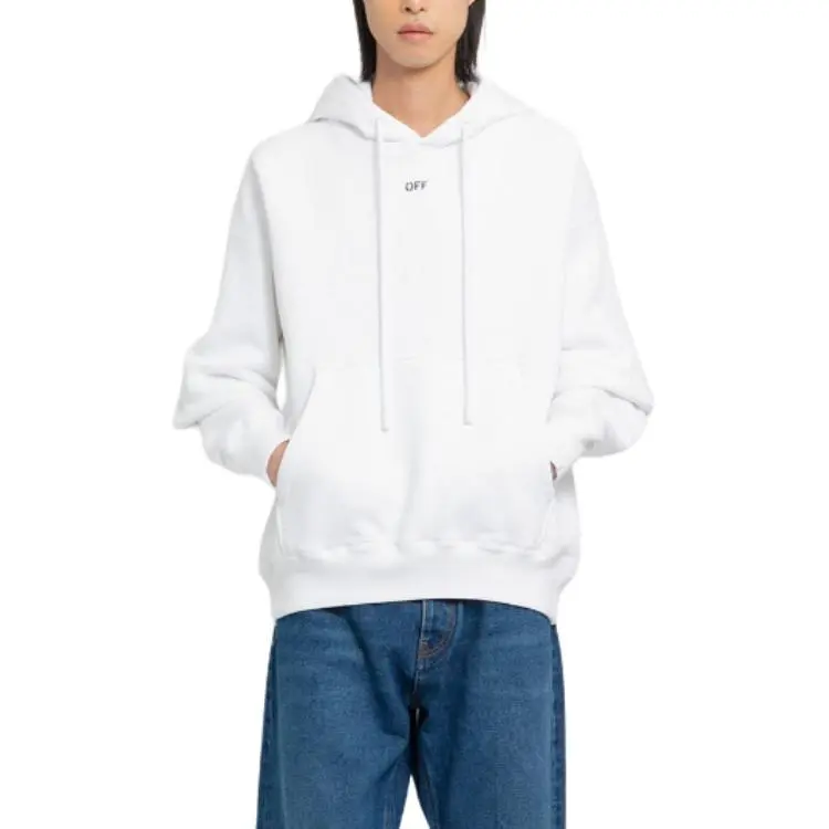 Off Logo print Cotton Hoodie-4