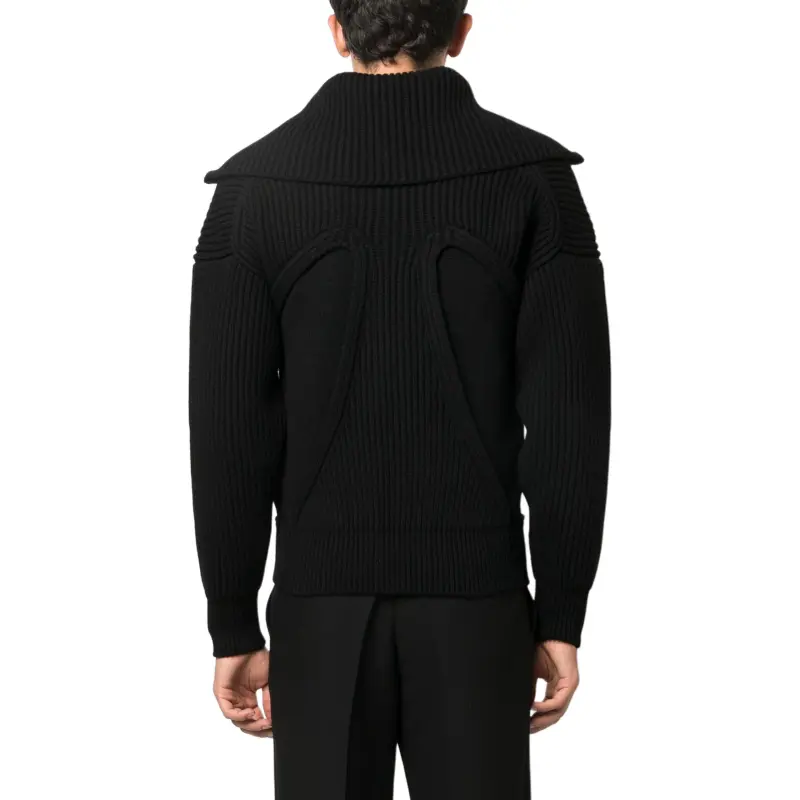 Alexander McQueen Ribbed Knit Zip Up Cardigan-2
