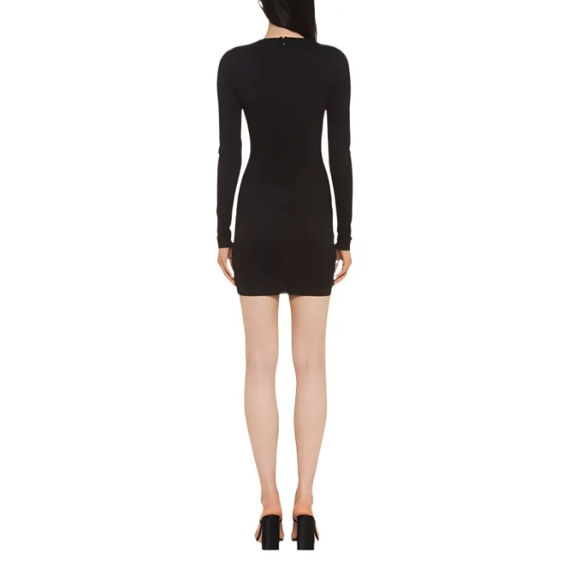 MIU MIU Cut Out Long Sleeved Dress-3