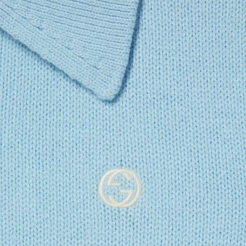 GUCCI Polo Shirt Women's Light Blue-4