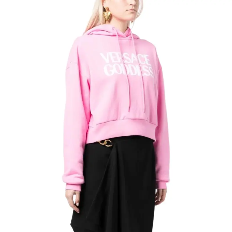 VERSACE Goddess Printed Drawstring Hoodie-4