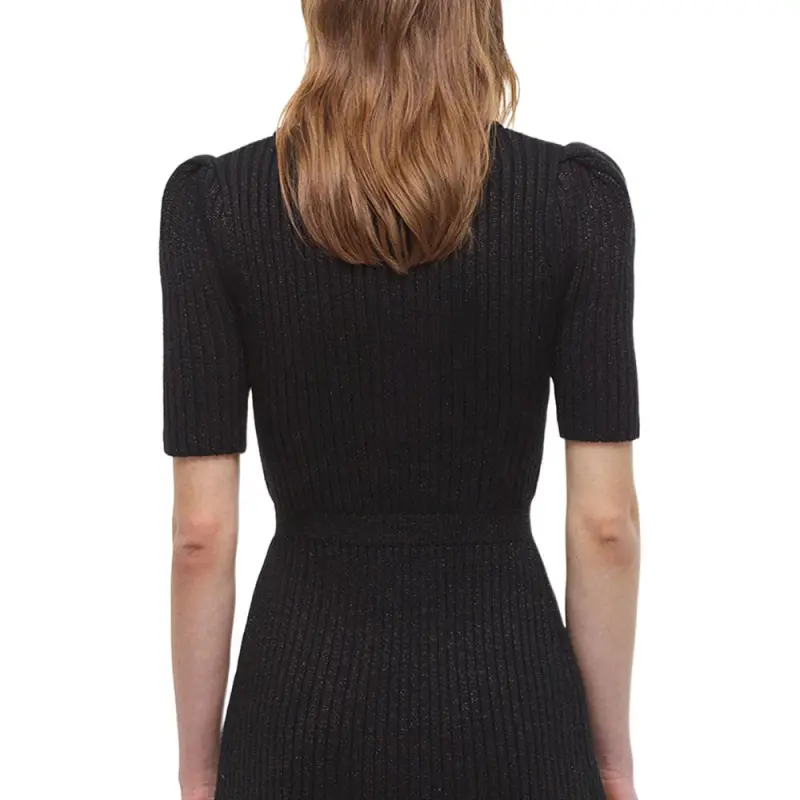 Self portrait Short Sleeved Dress Women's Classic Black-5