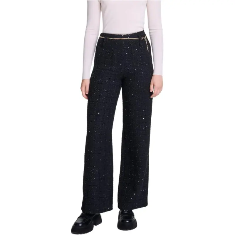 Maje Sequinned Tweed Trousers-1