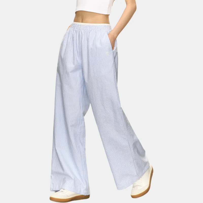 Ariseism Casual Pants Women's Blue White Stripes-6