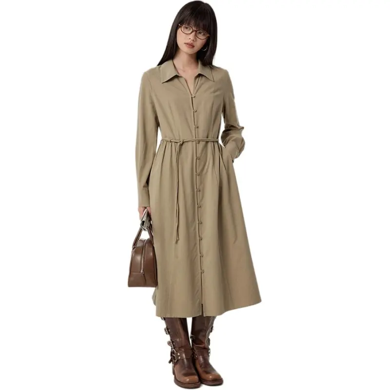Omont Long Sleeved Dress Women's Moon Gray-6