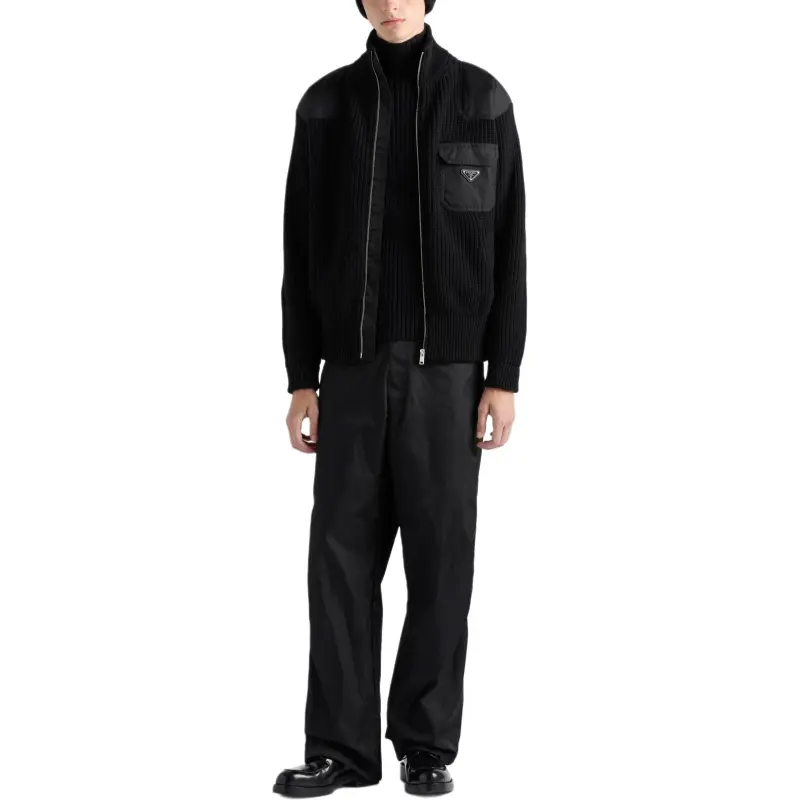 PRADA Zip Up High Neck Cardigan-1