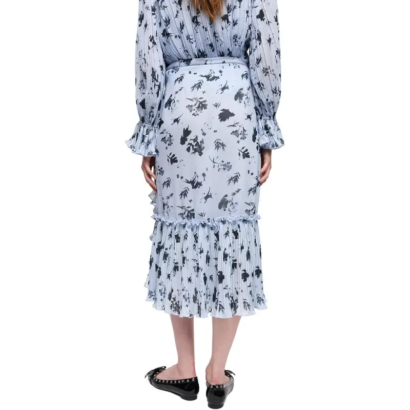 GANNI FW24 Casual Long Skirts Women's Sky Blue-3