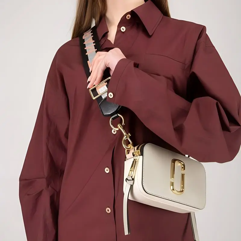 MARC JACOBS Snapshot Cow Leather Shoulder Bag, Crossbody Bag Trumpets Women's Ecru-6