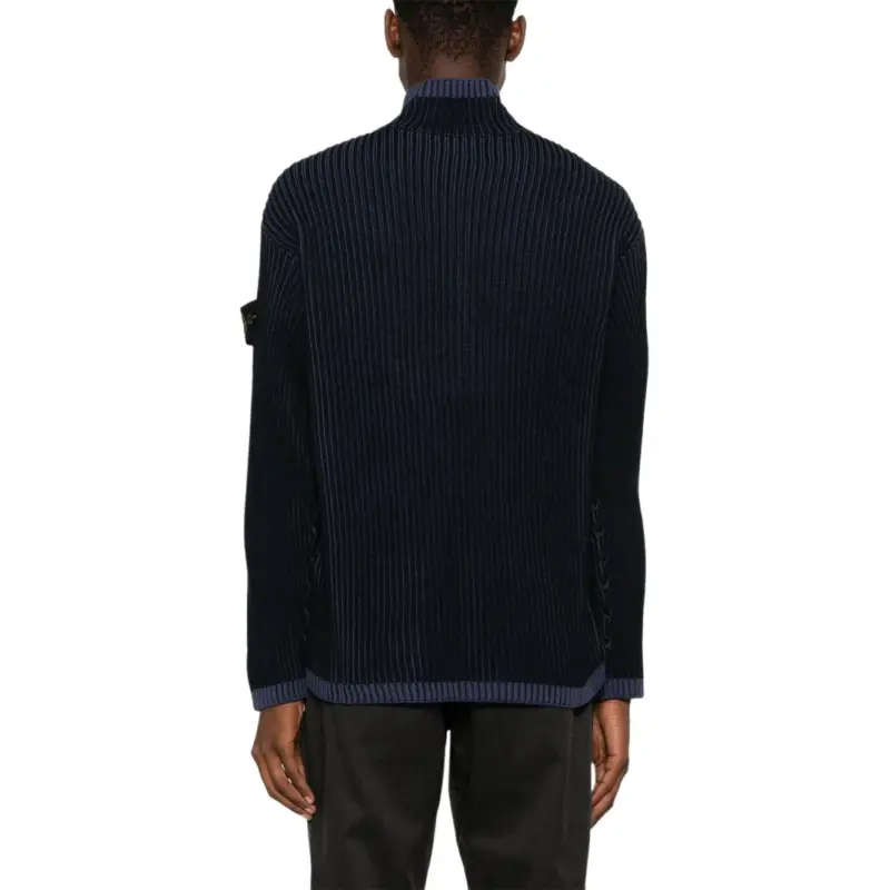 STONE ISLAND Logo Patch High Neck Knitted Jumper-4