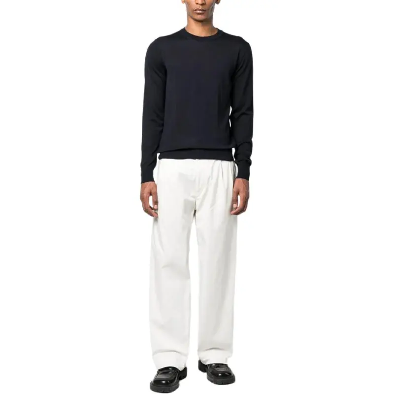 EMPORIO ARMANI Logo Embroidered Crewneck Jumper-1