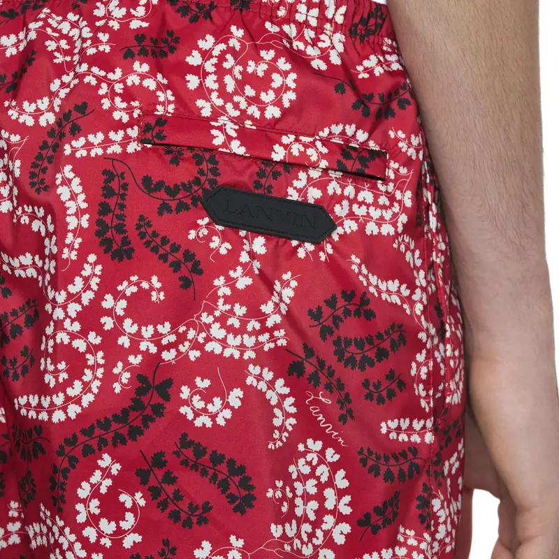 Lanvin Leaf print Swim Shorts-4
