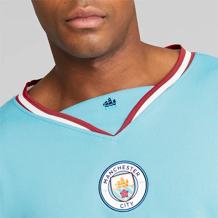 PUMA Manchester City Soccer Jerseys Men's Light Blue-5