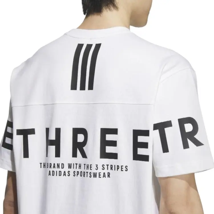 Adidas 3 StripesSportswear SS25 T Shirt Men's White-5