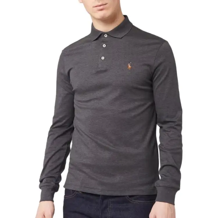 Polo Ralph Lauren FW22 Polo Shirt Men's Black Gray Color-2
