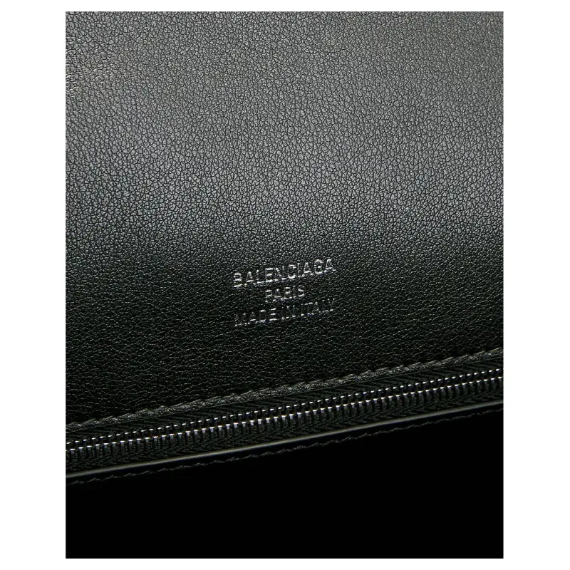 Balenciaga Leather One Shoulder Handbags Large Size Women's Black-5
