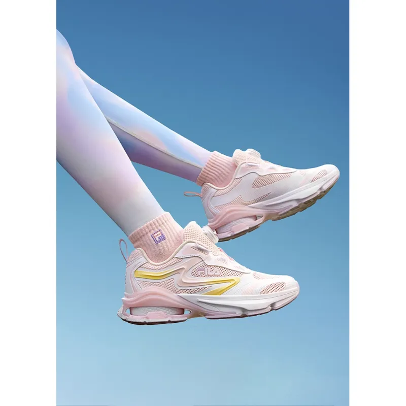 FILA KIDS Cushioning Abrasion Resistant Breathable Low Top Kids' Running Shoes Pastel Pink Teenagers-1