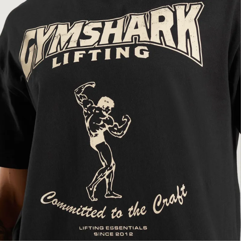 GYMSHARK Drop Shoulder Sleeve T Shirt Women's Black-4