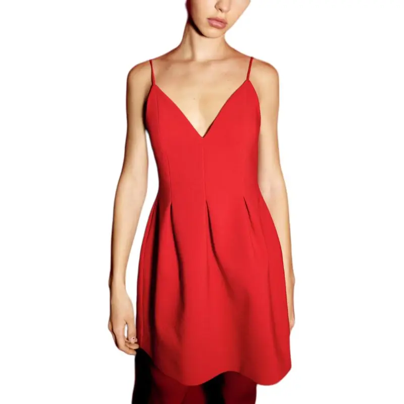 ZARA Valentine's Day Collection Slip Dresses Women's Red-1