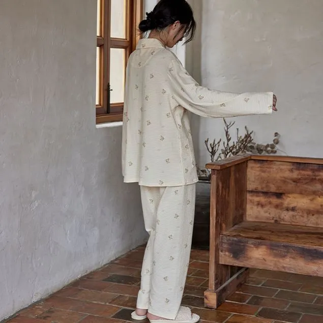 DAMOS·LOVE Pajama Set Women's Beige Yellow-2