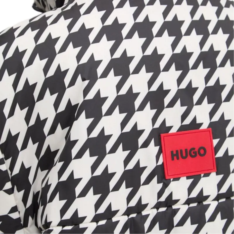 HUGO BOSS Houndstooth-print Water-repellent Puffer Jacket-7