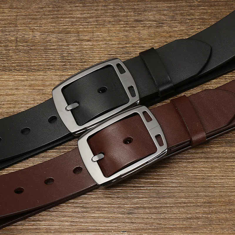 JEANSWEST Cow Leather Leather Belts Men's 3.8cm-1