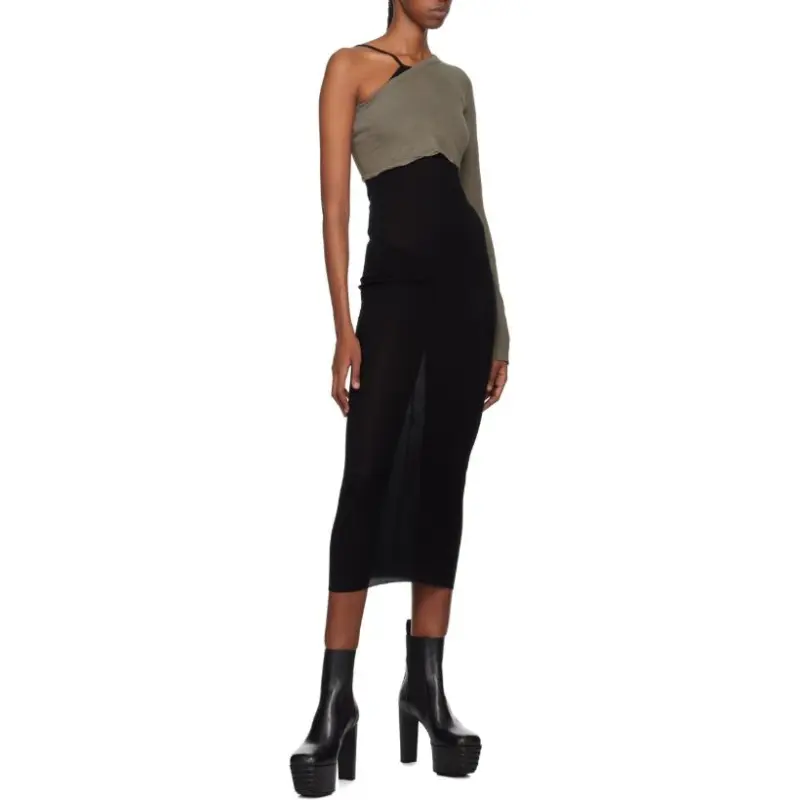 RICK OWENS Skorpio Sleeveless Fine Ribbed Tank Dress-3
