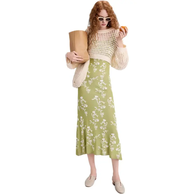 Desigual Two Piece Skirt Sets Women's White Green-3