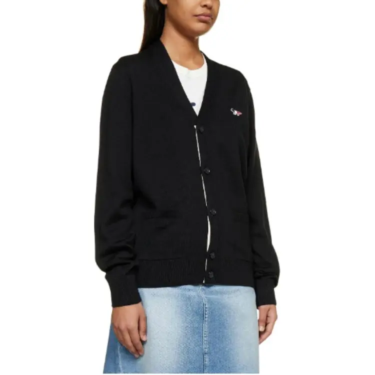 Maison Kitsune Tricolor Fox Patch Cardigan-3